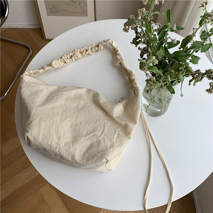 Shoulder Bag Nylon Large Dumpling Bag Pleated Shoulder Strap Handbag 22*12*24 CM