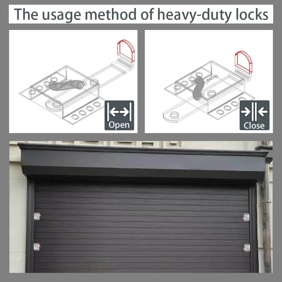 2 Pack Garage Door Locks with Self Tapping Screws inside Deadlock for Most Garag