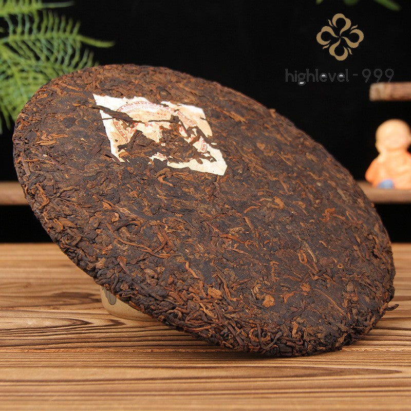 357g Ripe Pu'er Tea Cake Yunnan Menghai Aged Ancient Tree Compressed Leaf Tea
