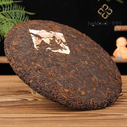357g Ripe Pu'er Tea Cake Yunnan Menghai Aged Ancient Tree Compressed Leaf Tea