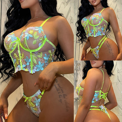 Sexy Women Lace Lingerie G-String Babydoll Sleepwear Bra Set Nightwear Underwear