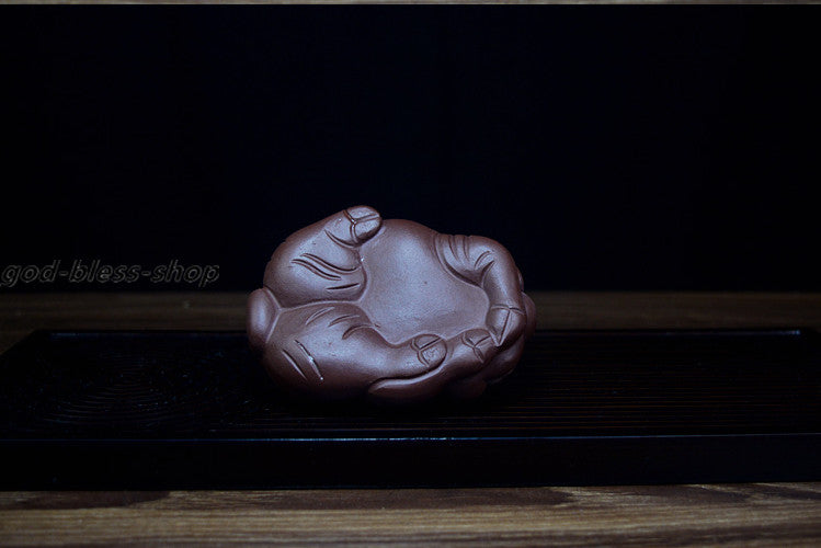 3.9“Blessing Pig Statue Small Yixing Zisha Tea Pet Handmade Purple Grit Tea Play