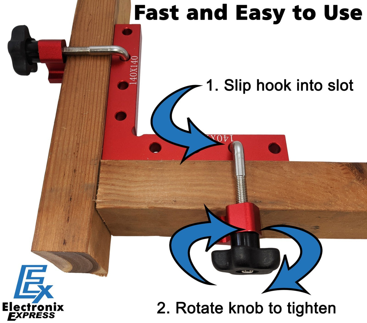 Four 90° Positioning Squares with Eight Clamps, 5.5"×5.5" Sturdy Aluminum Alloy