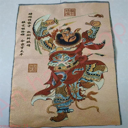 Religious Thangka Exquisite Embroidered Brocade Painting Tianshi Zhong Kui