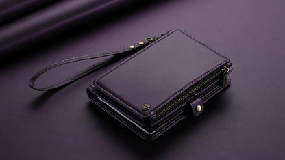 Passport Holder for Travel, Passport Case Wallet With Strap Wristlet and Zipper