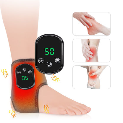 Electric Foot Ankle Vibration Massager Pain Relief infrared Hot Compress Therapy