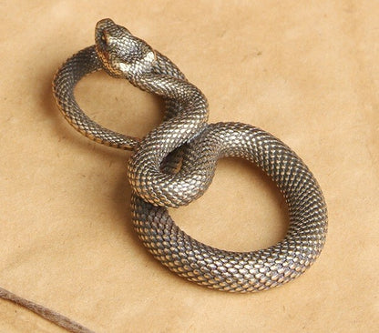 Brass Snake Animal Statue Small Sculpture Tabletop Figurine Home Decor Gifts