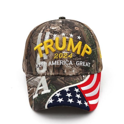 New Adjustable Trump 2024 Embroidered Hat Baseball Cap Black Red Us