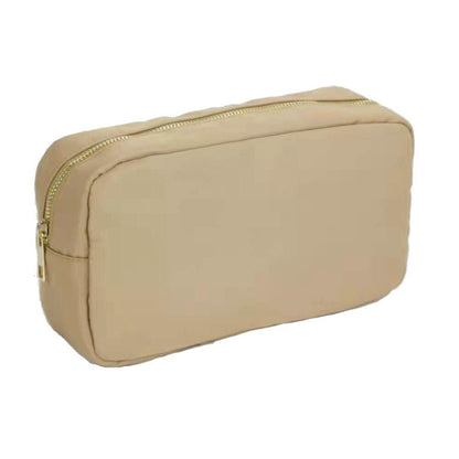 Waterproof Nylon Bag Cosmetic Bag Solid Color Makeup Bag Travel Beauty Organizer