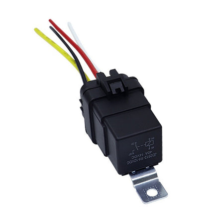 DC 12V 4Pin Automobile Relay Waterproof Integrated Wired Auto Relay Holder