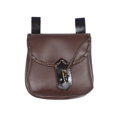 Medieval Renaissance Faux Leather Belt Pouch Reenactment Cosplay Waist Belt Bag