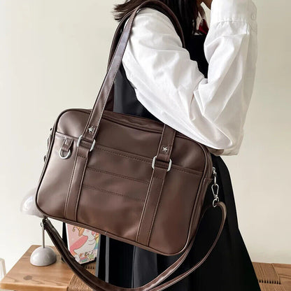 Student Bag Handbag School Student Bag Shoulder Bag PU Women's Computer Bag