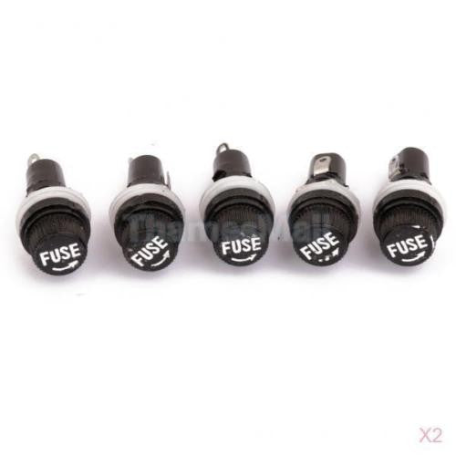 10Pc Glass Fuse Holders Insurance Tube Socket Holder For Car Auto Mobike Vehicle