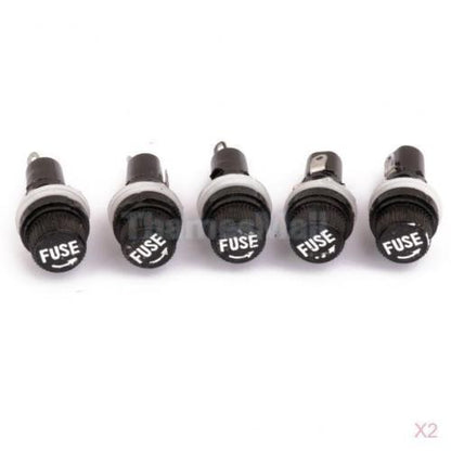 10Pc Glass Fuse Holders Insurance Tube Socket Holder For Car Auto Mobike Vehicle