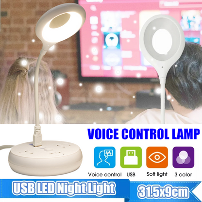 Lampara Inteligente Voice&Touch Control Luz Regulable 3 Modos Para Dormitorio