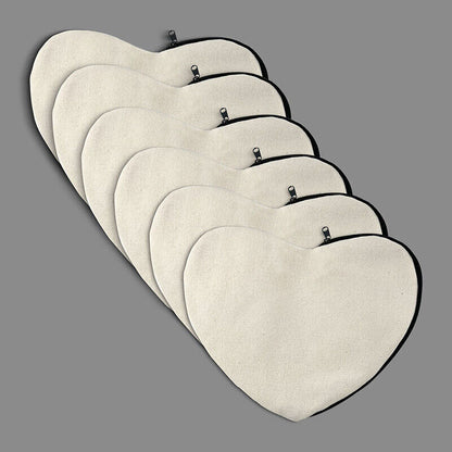 6Pcs Blank DIY Craft Bags Canvas Pen Case Travel Makeup Pouches Cosmetic Bags