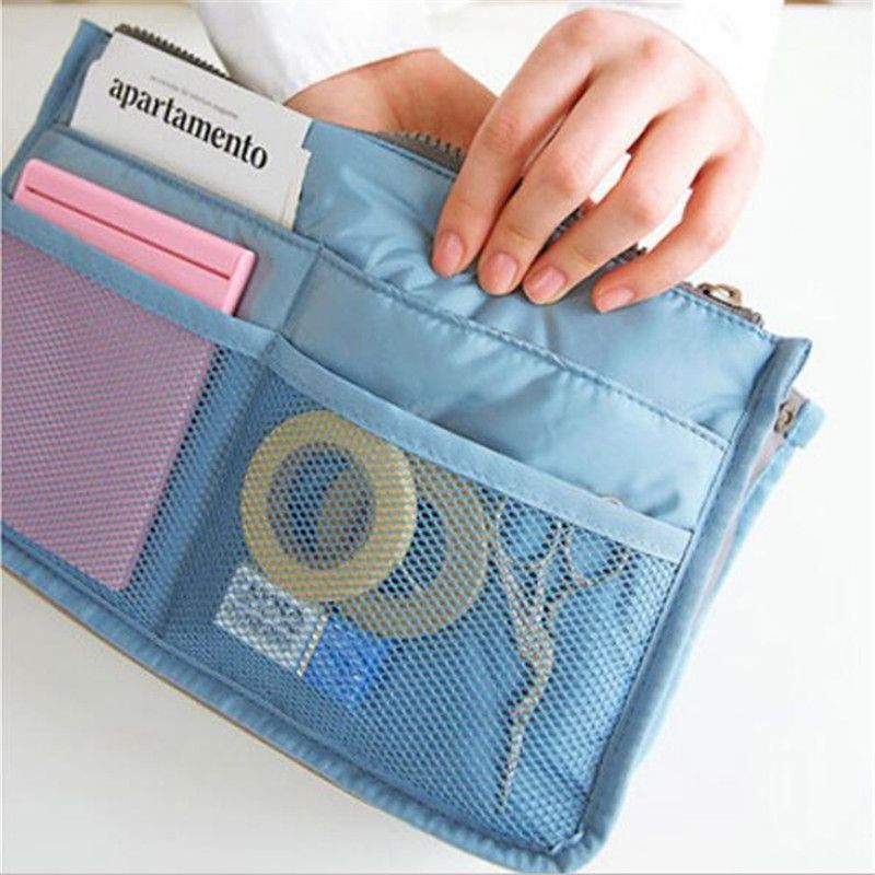 Tote Cosmetic Bag Double Zipper Makeup Bag Toiletries Large Nylon Travel Insert