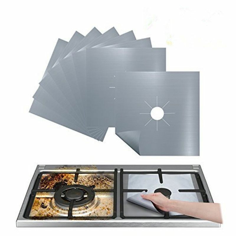 4Pcs/Lot Gas Stove Protector 27x27cm Burner Cleaning Pad Liner Cover Kitchen Mat