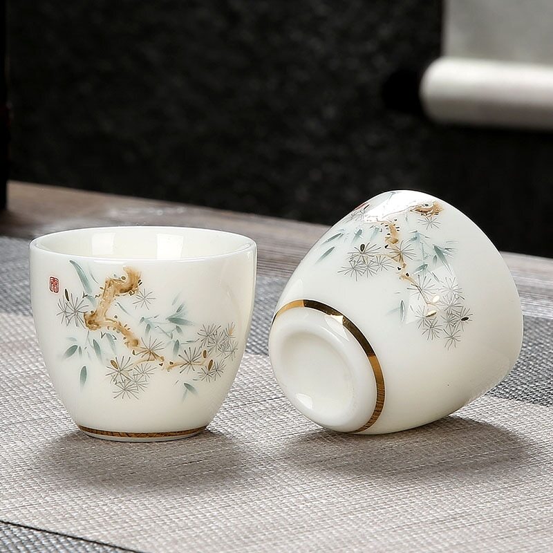 Chinese Ceramic Teacup 70ml Cute Small Wine Cup Exquisite Porcelain Tea Bowl