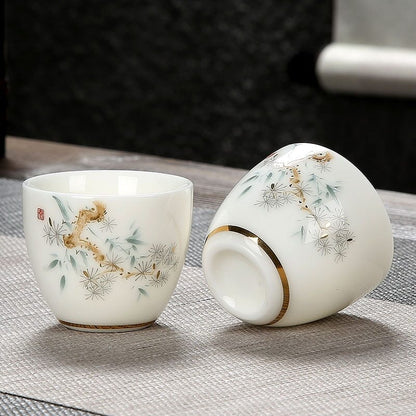 Chinese Ceramic Teacup 70ml Cute Small Wine Cup Exquisite Porcelain Tea Bowl