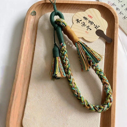 Tibetan Handmade Cotton Tassel Lanyard 4pcs Phone Bag Wrist Strap