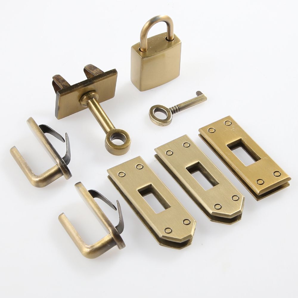 Women Handbags Lock Button 7Pcs Metal Clasp Leather Crafts Purse Bag Accessories