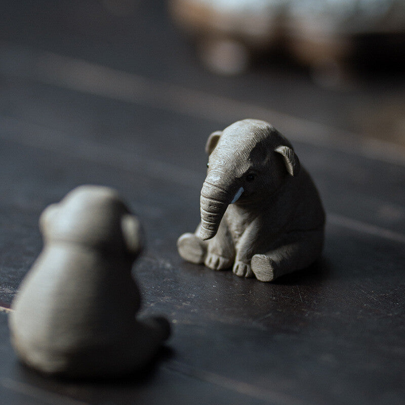 Elephant Statue Small Table Decoration Yixing Purple Sand Purple Clay Tea Pet