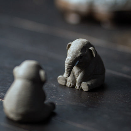 Elephant Statue Small Table Decoration Yixing Purple Sand Purple Clay Tea Pet
