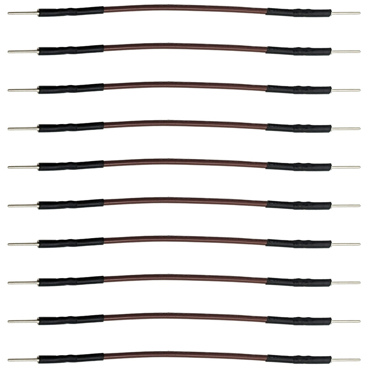 10 Pack 2-inch Brown Reinforced Male to Male Jumper Wire for Breadboard (RoHS)