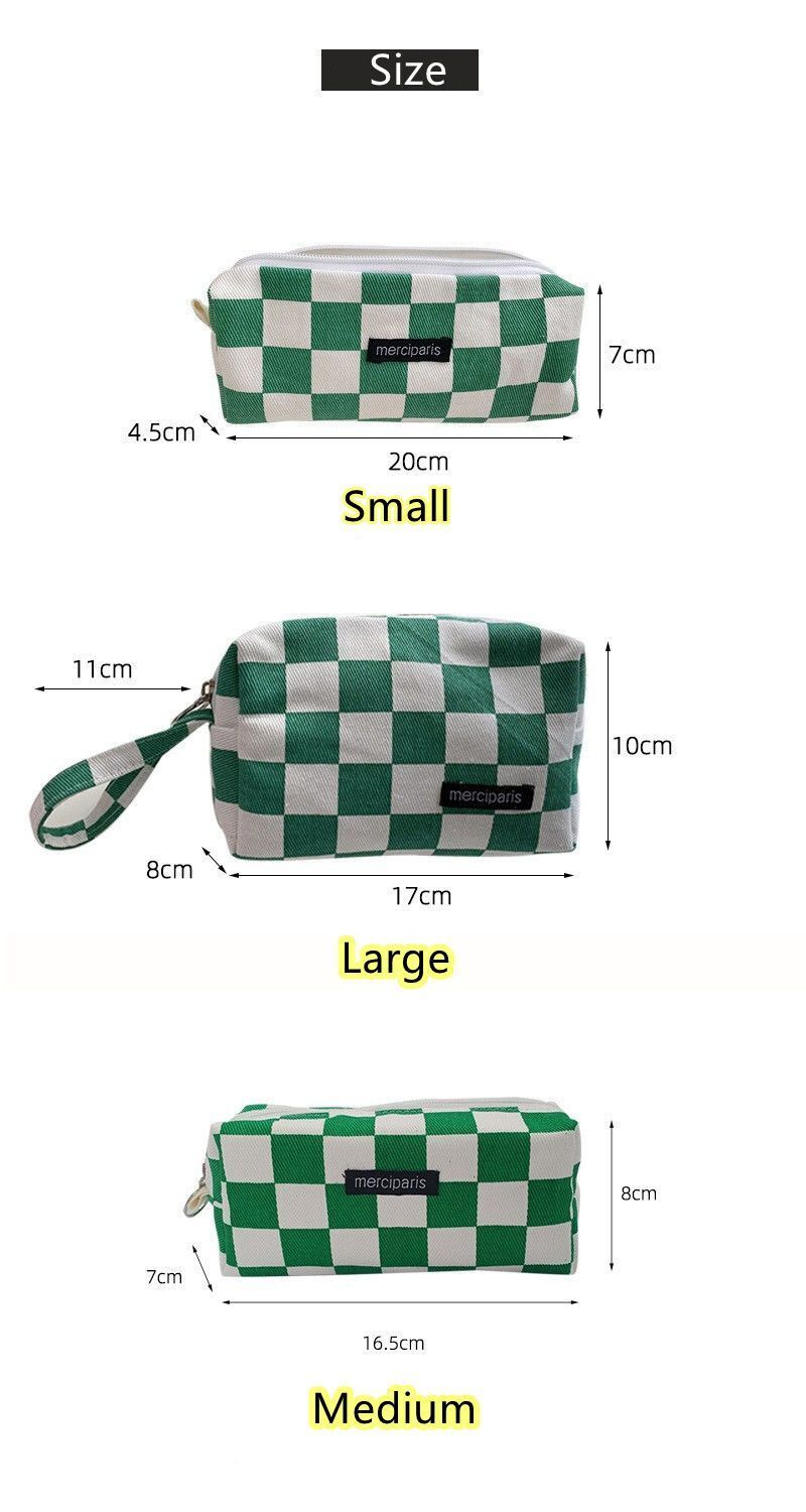 Plaid Traveling Makeup Cosmetic Storage Bag Handbags Wallet Organizer Cute Pouch