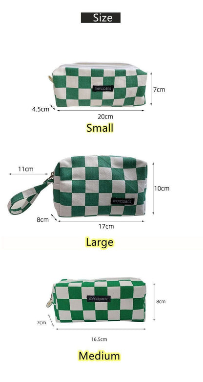 Plaid Traveling Makeup Cosmetic Storage Bag Handbags Wallet Organizer Cute Pouch