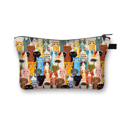 Cute Cat Print Cosmetic Traveling Makeup Bags Cosmetic Storage Purses 5*20*10 CM