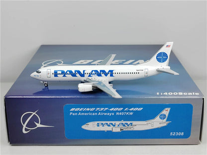 Panda Model for Pan AM Airways for Boeing B737-400 N407KW 1:400 Aircraft Model