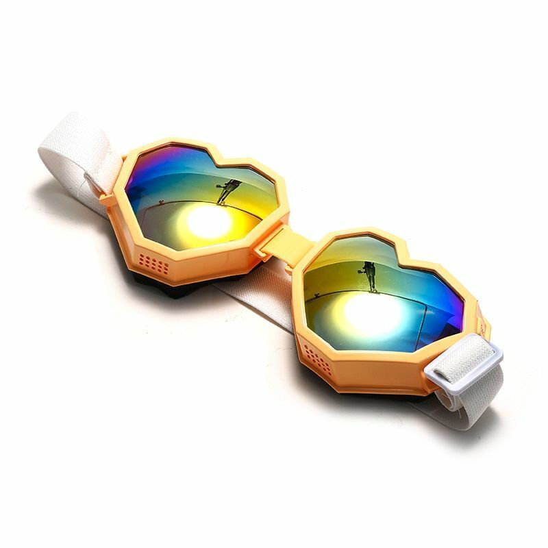 Sunglasses Heart Shaped Goggle One Piece Women Oversized Gradient Lens Eyeglass