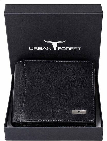 New Men's Black Colour Leather Bi-fold Wallet Gift Item