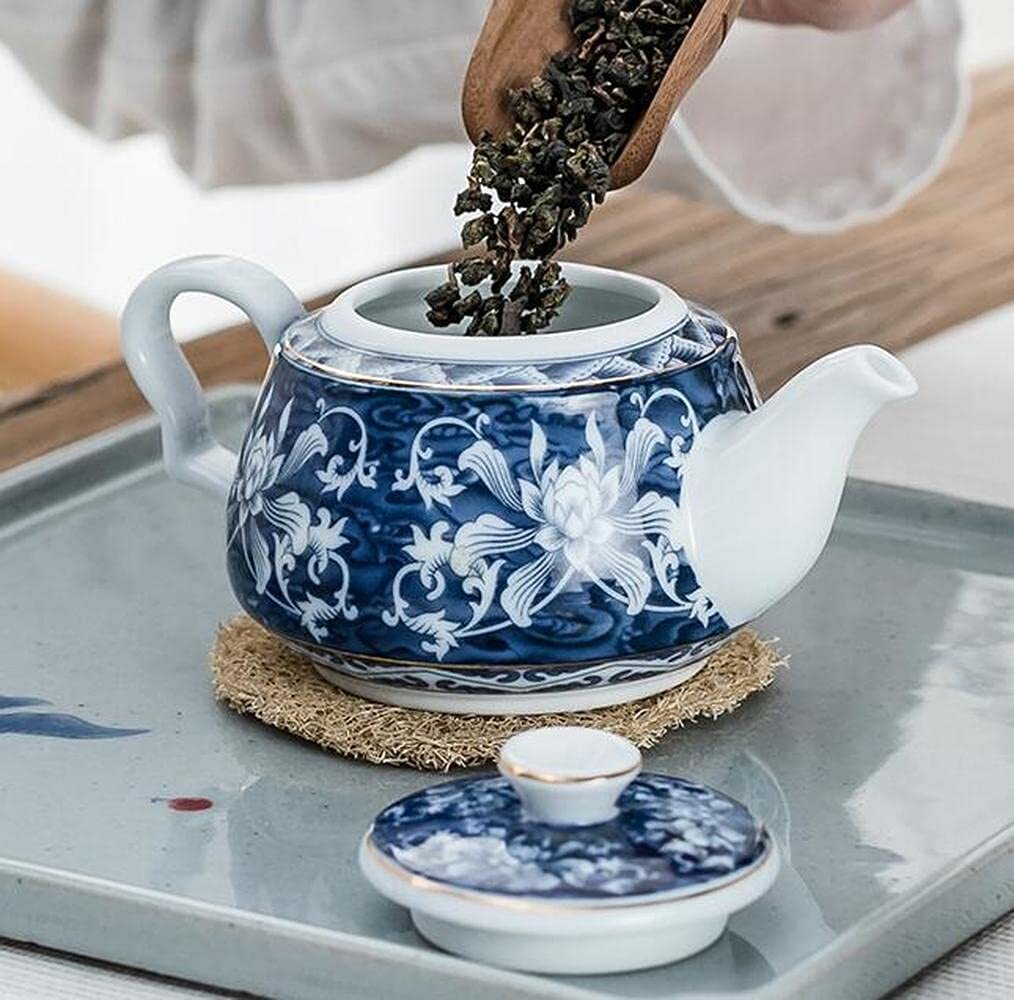 200ml Jingdezhen Teapot Blue Porcelain Retro Household Kung Fu Tea Set