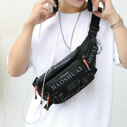 Letter Waist Bags For Men Nylon Waist Packs Belt Bag Fanny Pack Chest Bags