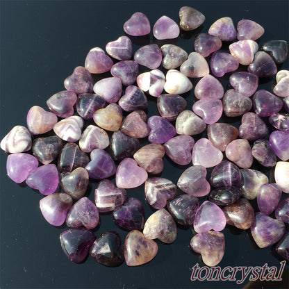 10pc Natural dreamy amethyst mini heart Carved quartz crystal skull healing gift