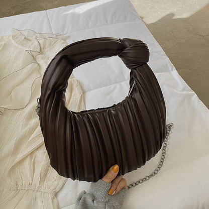 New Vintage Niche Armpit Pleated Bag Women Tote Soft Knot Dumpling Bag
