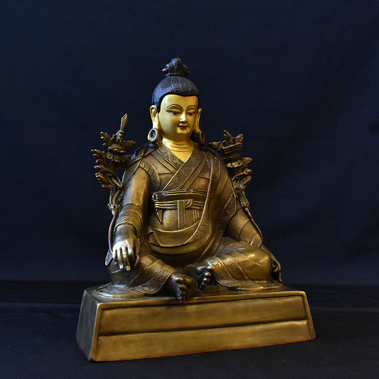 8'' Tibet Guru Jigme Lingpa Master Buddha Bronze Statue