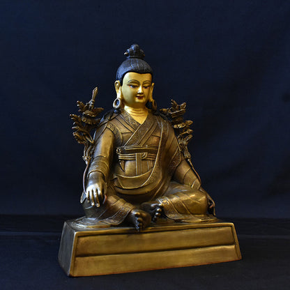 8'' Tibet Guru Jigme Lingpa Master Buddha Bronze Statue