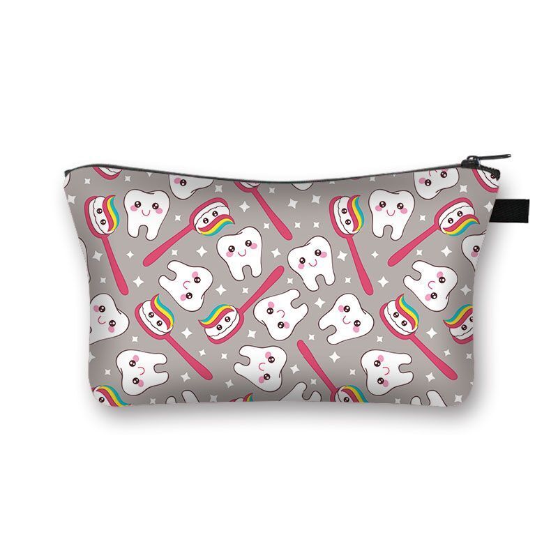 Cartoon Print Cosmetic Case Makeup Bag Organizer Travel Storage Purse 15*13*21CM