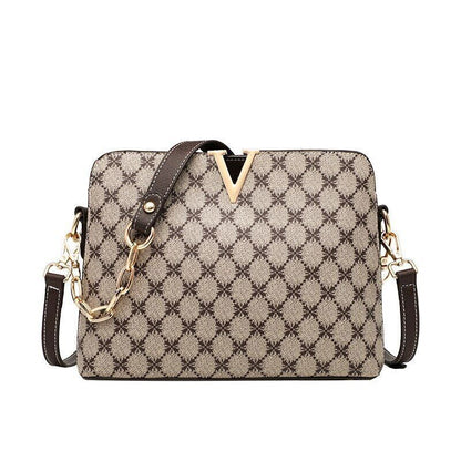 New Shoulder Bag Women Pu Leather Female Bags Chain Ladies Plaid Handbags