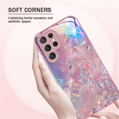 For Galaxy S26 Ultra/25/24/23 Metal &Glass Painted Dragon Shockproof Phone Case