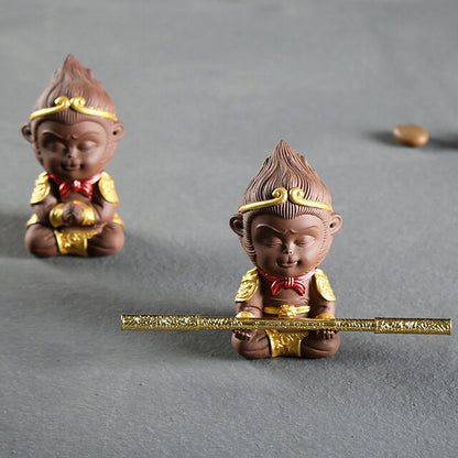 Creative Tea Pet Small Monkey King Statue Sunwukong Bar House Warming Gift China