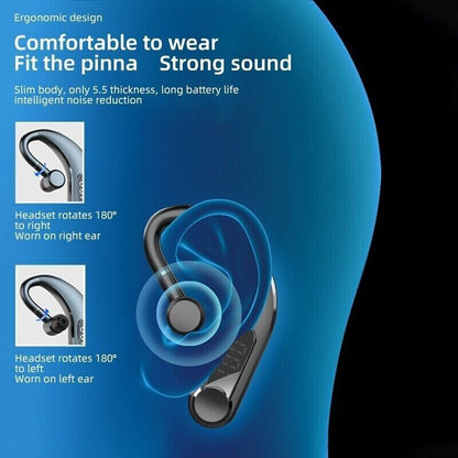 Trucker Wireless Bluetooth 5.2 Earpiece Headset Mic Earbud Noise Cancelling +