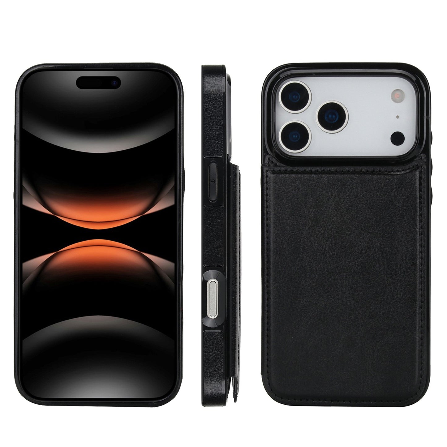For iPhone 17/16 Pro Max/15/14/13/12 Leather Card Holder Wallet Phone Case