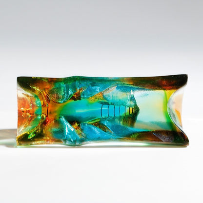 Chinese Liu Li Crystal Cicada Statue Figurine Paper Weight Decor