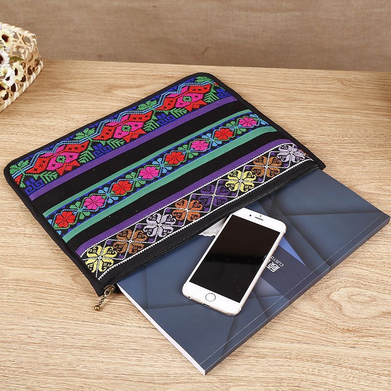 Ethnic Cross Stitch Day Clutches Canvas Briefcase Fashion Mobile Phone Bags Soft