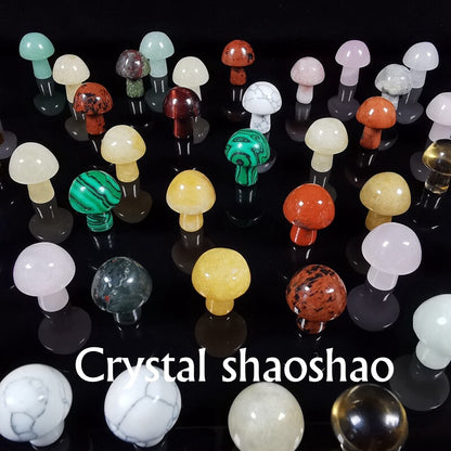 20pieces MIX Natural Crystal Mushroom/Hand Carved Quartz Crystal